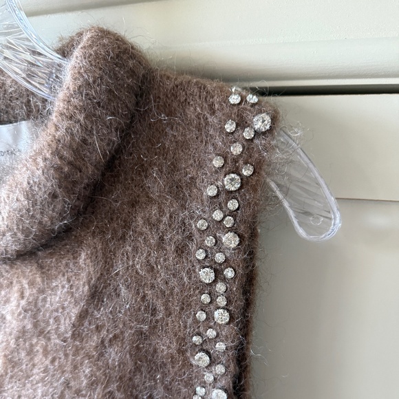 Chocolate Brown Embellished Knit Vest - Picture 4 of 5